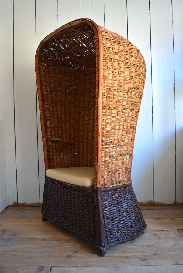 EARLY 20TH CENTURY WICKER PORTERS CHAIR
