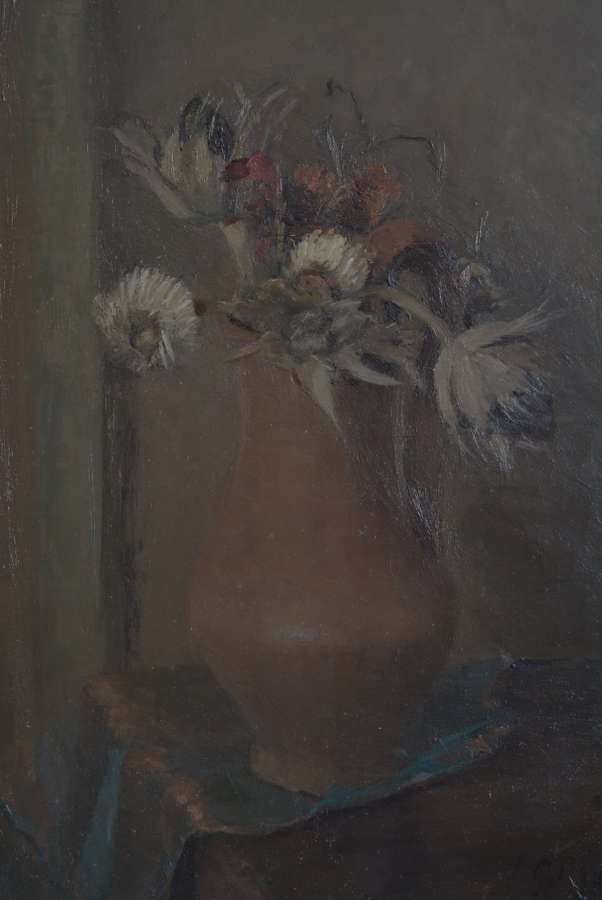 LAURE-CECILE 'LOUISE' GUYOT STILL LIFE JUG WITH THISTLES
