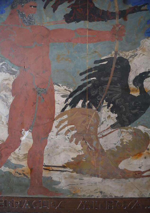 SCAGLIOLA PANEL OF HERACLES AND THE STYMPHALIAN BIRDS