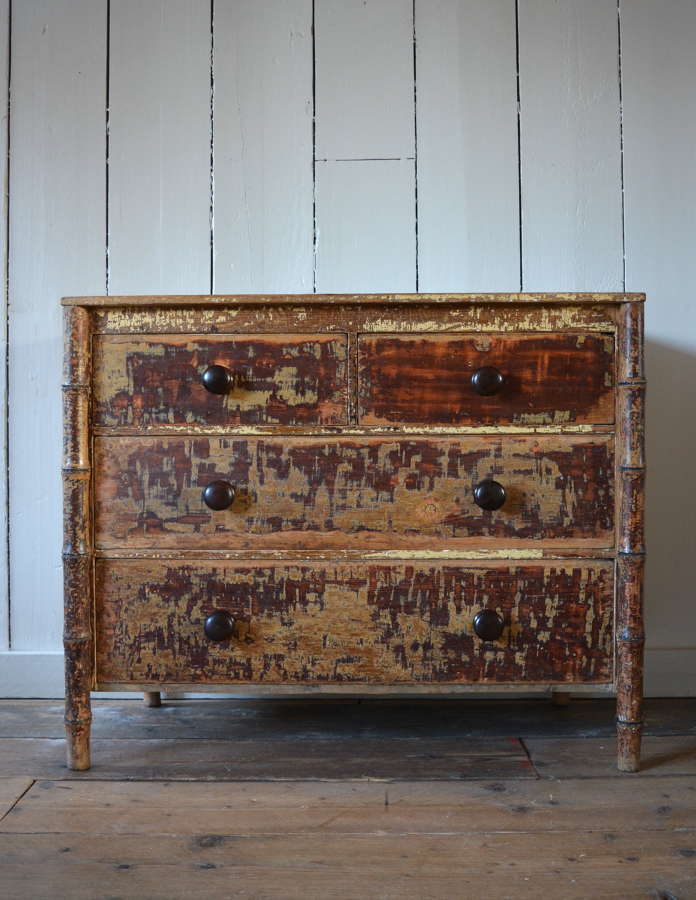 19TH CENTURY FAUX BAMBOO CHEST