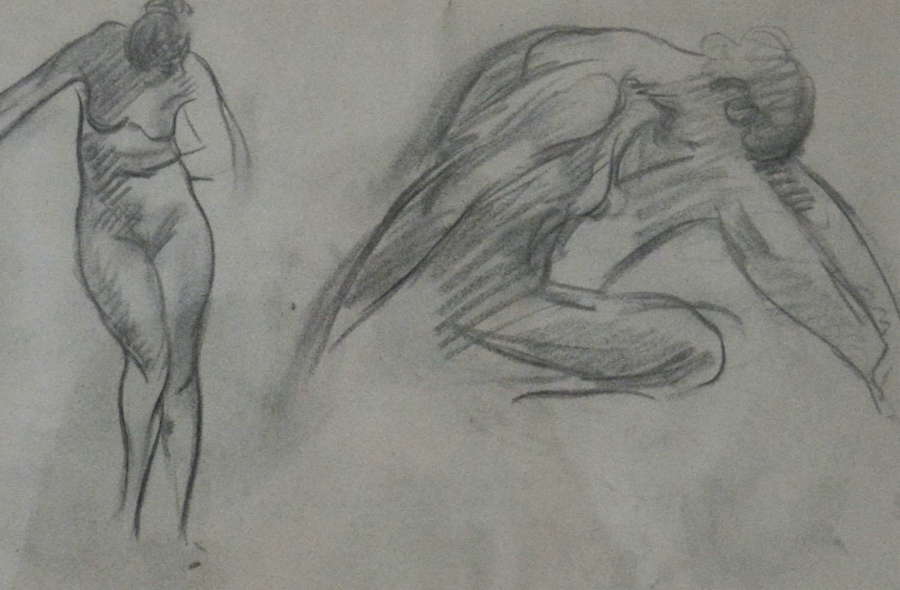 EARLY 20TH CENTURY RENE THOMSEN CHARCOAL STUDIES