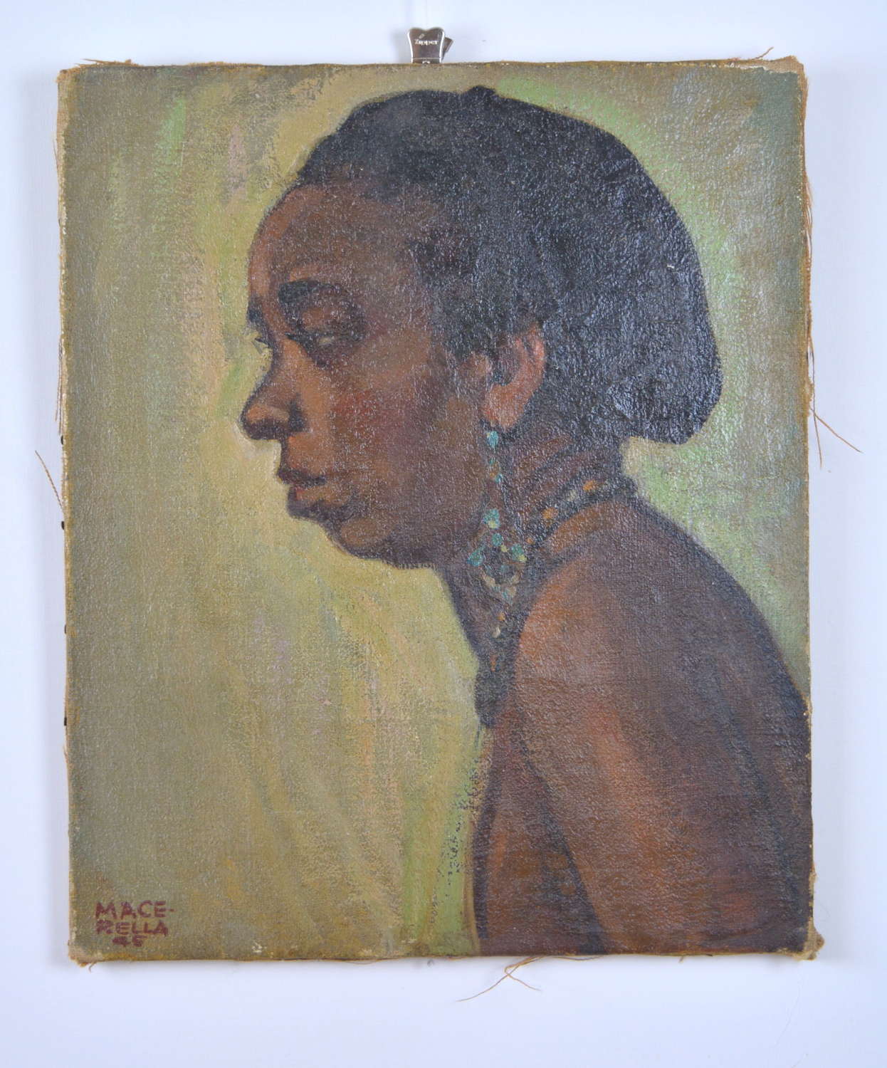 ERCOLE MACERELLA PORTRAIT OF AN AFRICAN WITH JEWELLERY