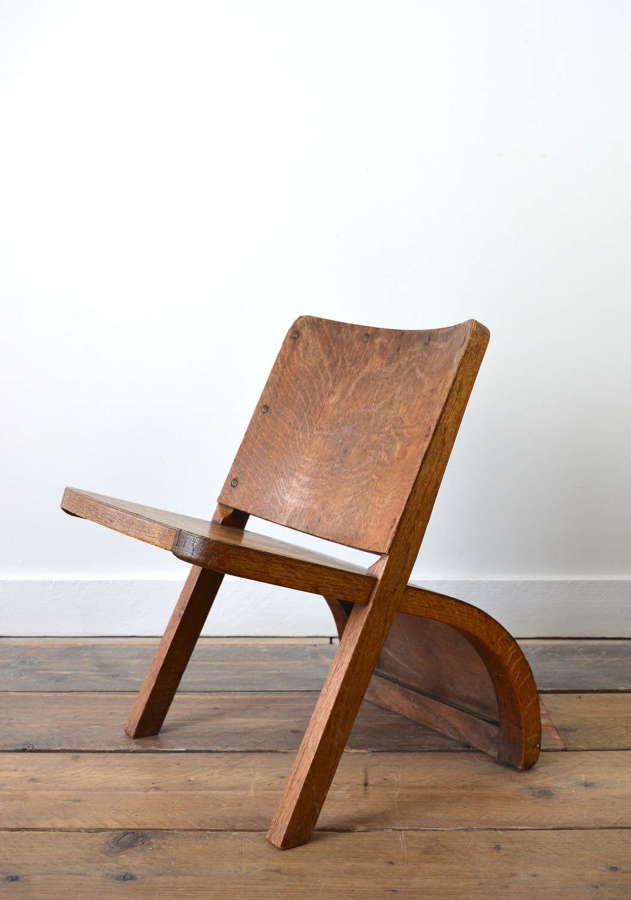 A MID CENTURY BENT WOOD CHAIR OF SMALL PROPORTIONS