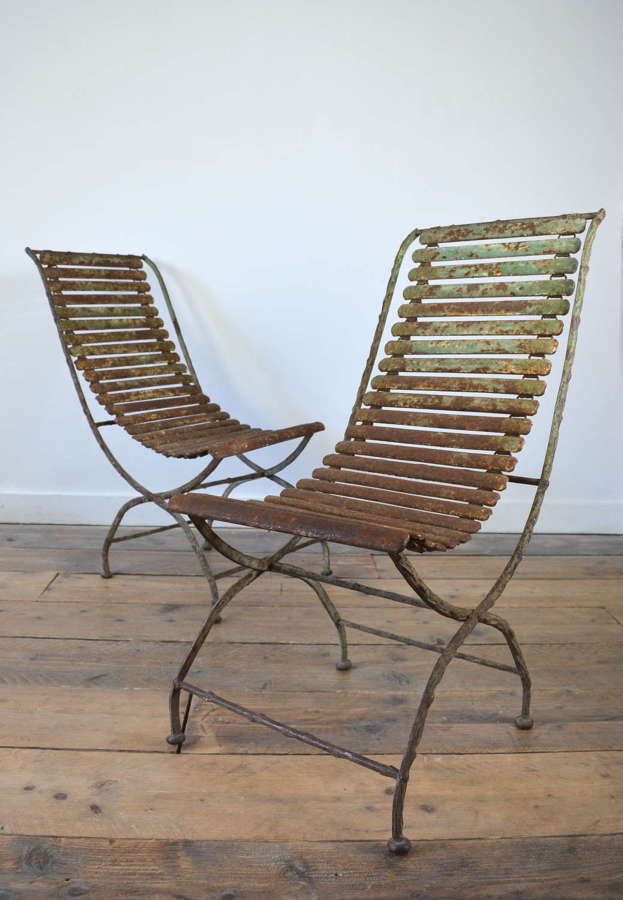 LATE 18TH CENTURY ARTICULATED GARDEN CHAIRS