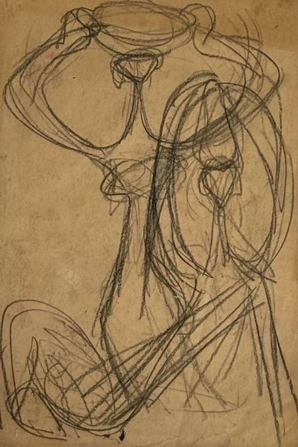 FIGURATIVE PENCIL SKETCH BY JACQUES DEMOULIN