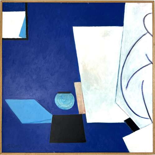 ROBERT SAINTGERY ABSTRACT BLUE COMPOSITION