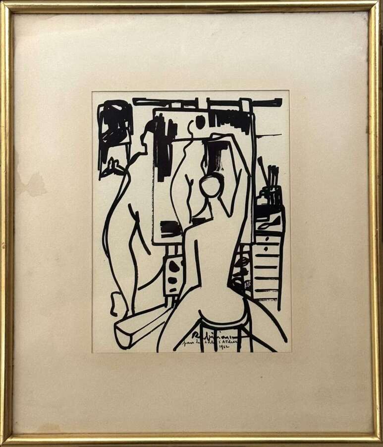 RAYMOND ESPINASSE 'ETUDE POUR LA TOILE L'ATELIER'
